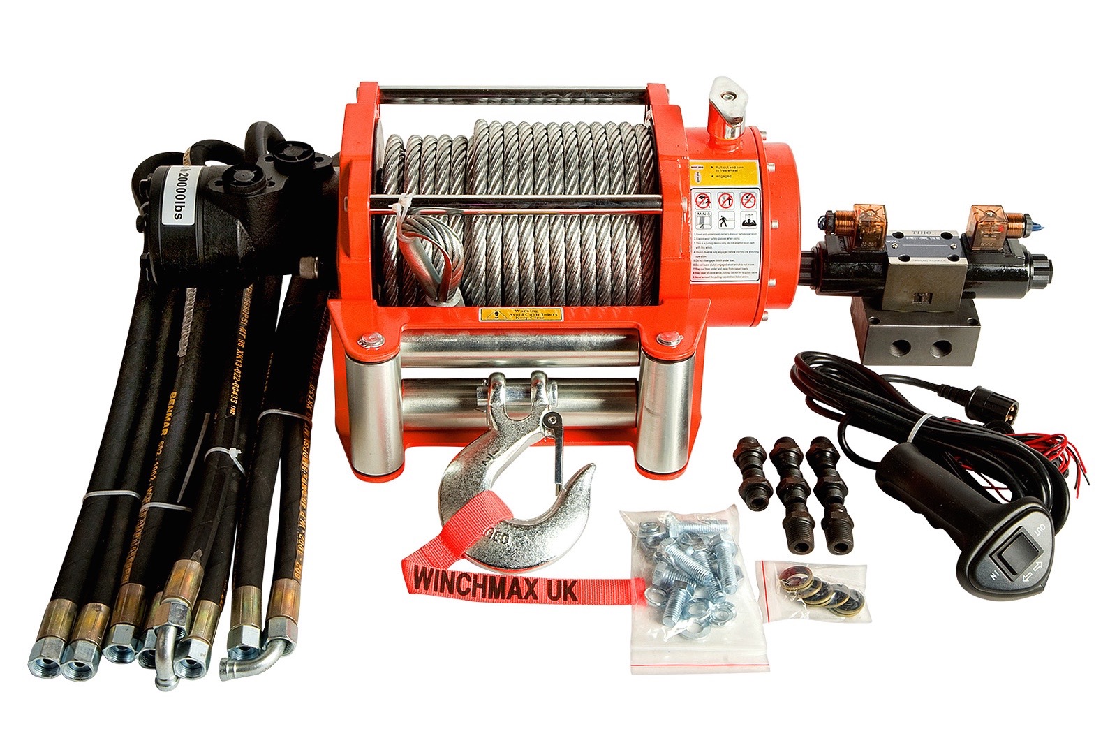 WINCHMAX HYDRAULIC WINCH 20000 lb  WINCHMAX BRAND 12V OR 24V CONTROL